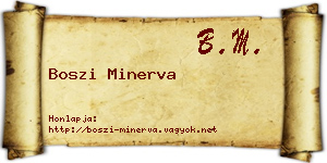 Boszi Minerva névjegykártya